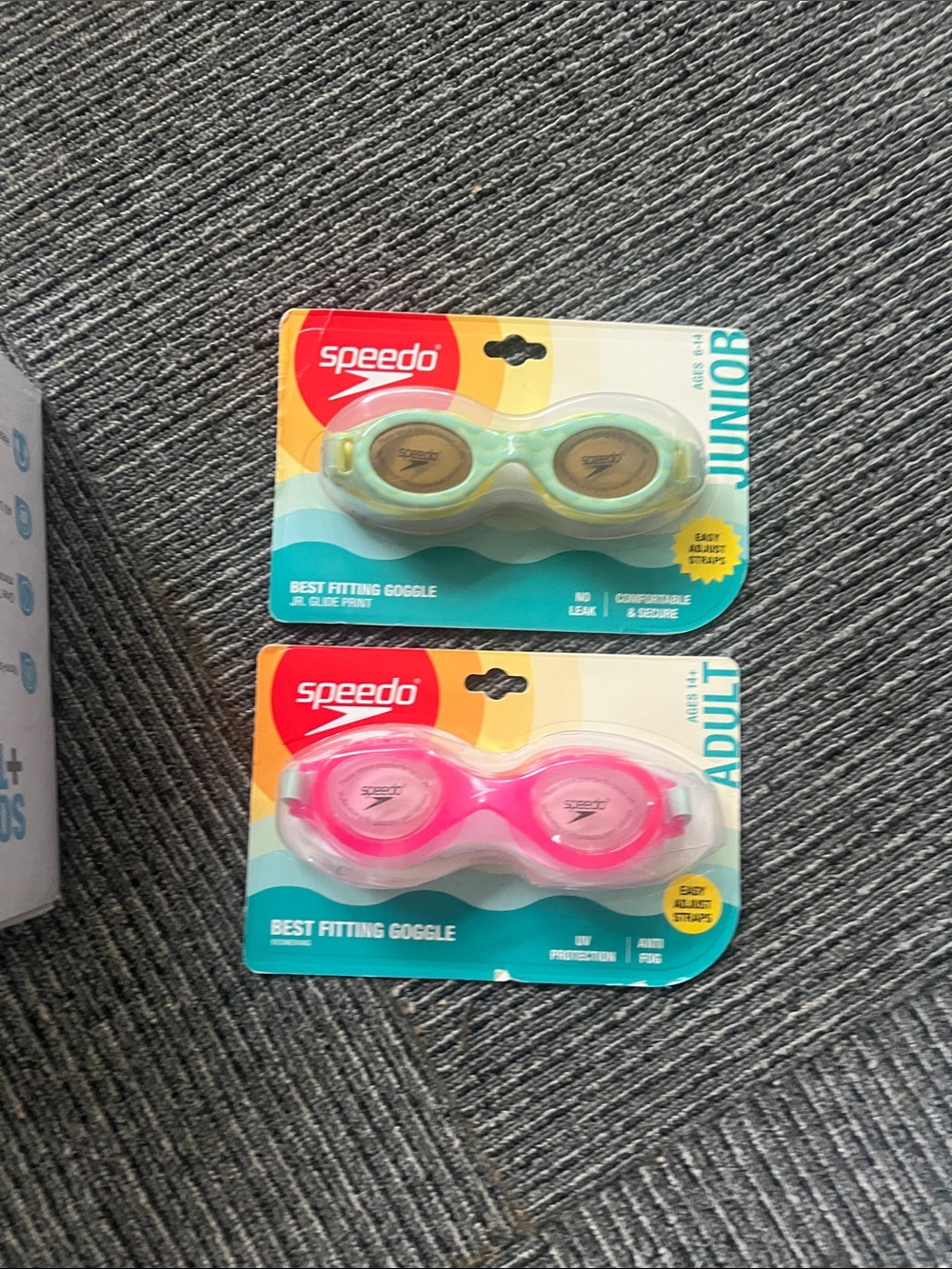 Speedo Pink Adult & Mint Junior Swim Goggles - Pack of 2